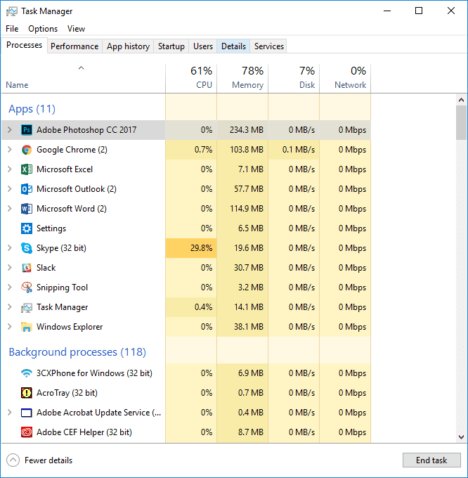 task manager screenshot