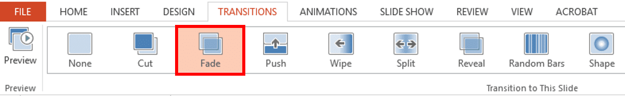 powerpoint fade transitions