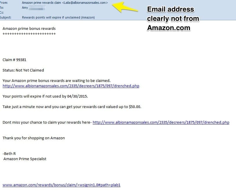 phishing example