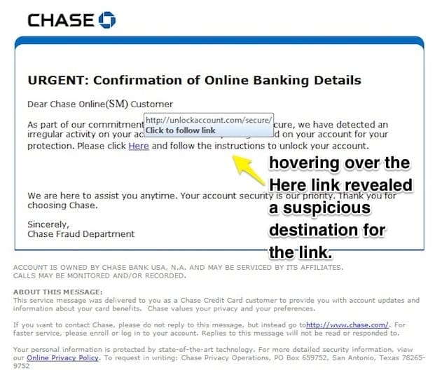 phishing example