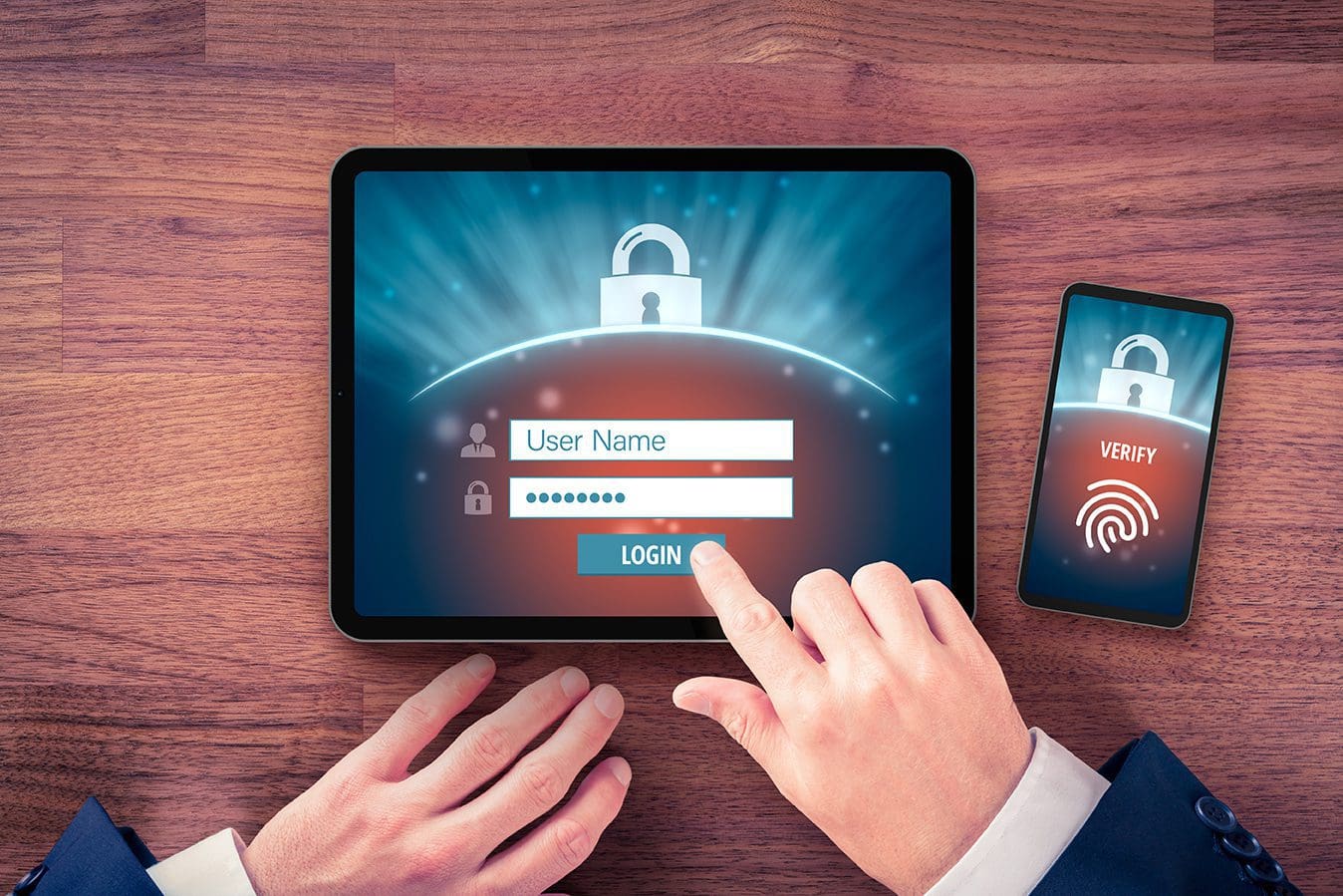Two-factor authentication with fingerprint touch identification