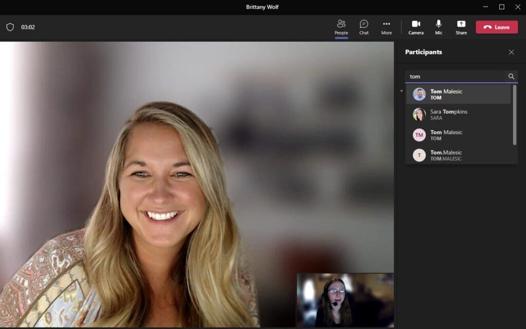 Microsoft Teams example