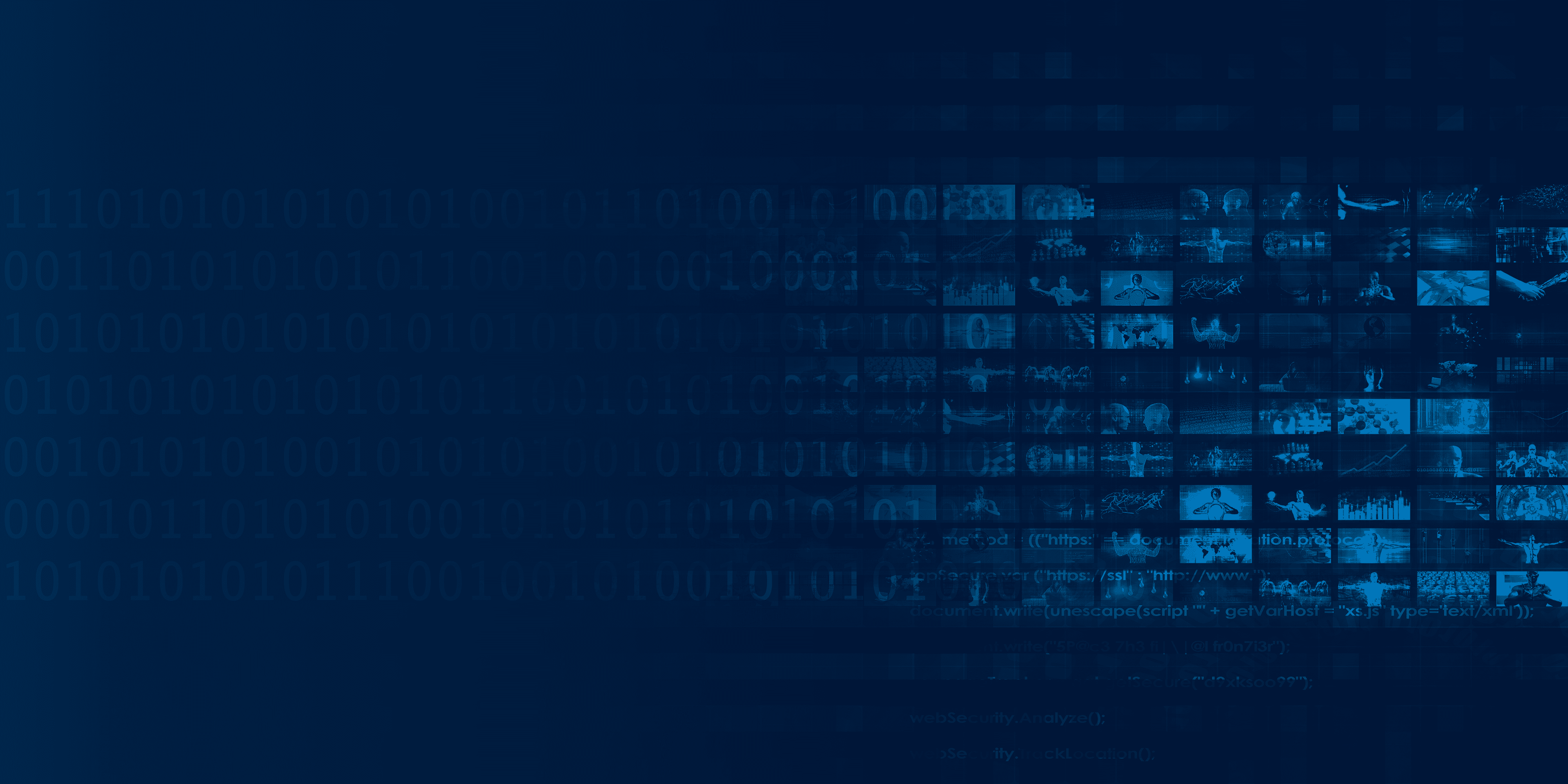 line of binary code turning into video wall. Concept of information technology videos